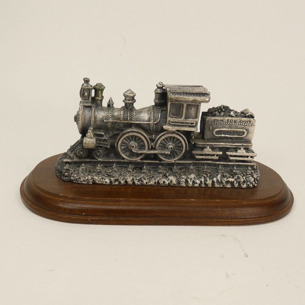 Enesco 1992 Currier & Ives Train Decor / Paperweight /w wood base ADK3U